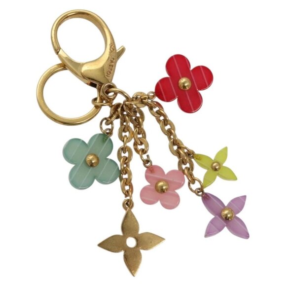LOUIS VUITTON Porte Cles Pop Flower Charm Metal Multicolor M66144 LV Auth BA3797 - Picture 1 of 11